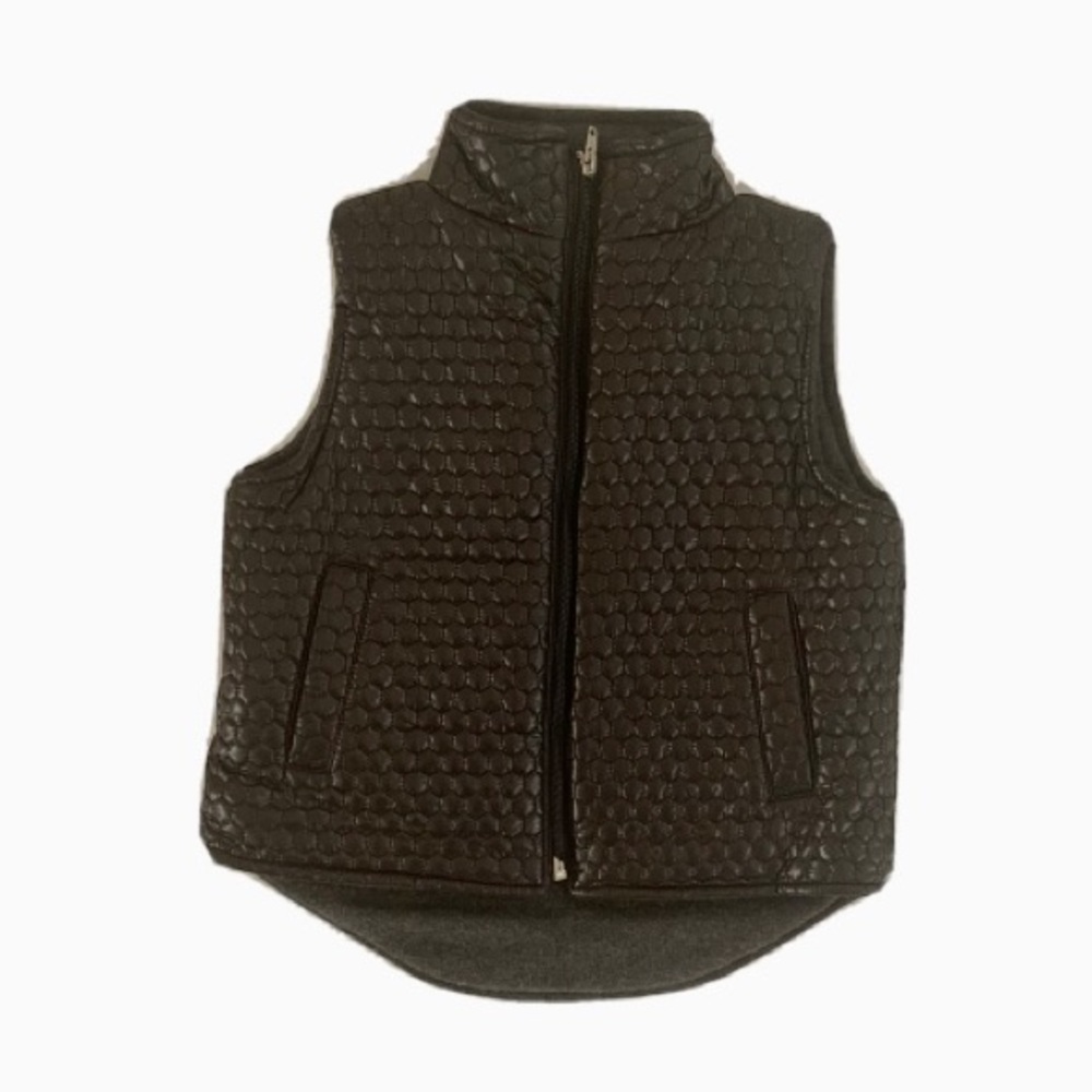 GAP Faux Leather Zipper Vest with pockets